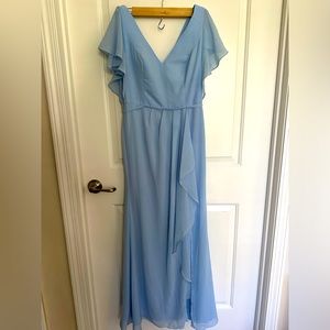 David’s Bridal Bridesmaid Light Blue Dress